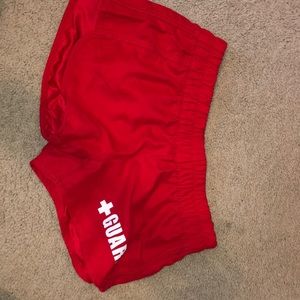 Red Life Guard shorts